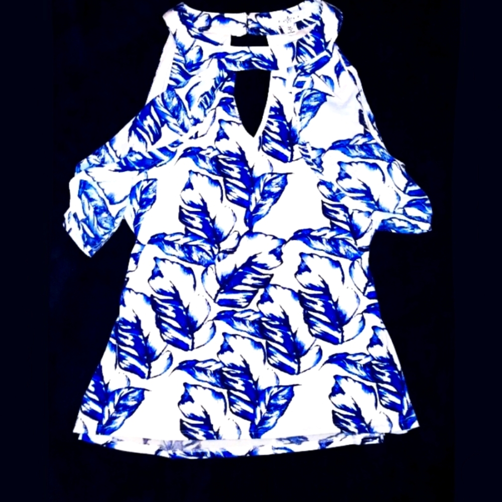 Fever Sleeveless Boho Halter Blouse with Ruffles